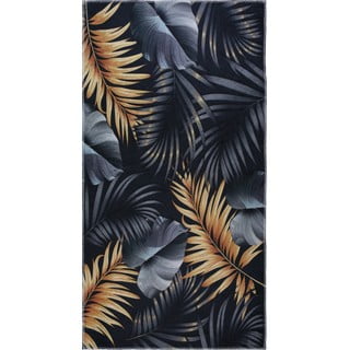 Tappeto in blu scuro/dorato lavabile 160x230 cm Midnight Leaves – Vitaus