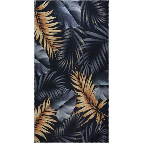 Tappeto in blu scuro/dorato lavabile 160x230 cm Midnight Leaves – Vitaus