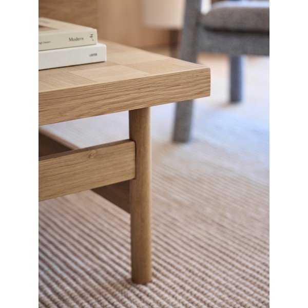 Tavolino da salotto di colore naturale con piano effetto rovere 82x82 cm Skak – Hübsch-image-2
