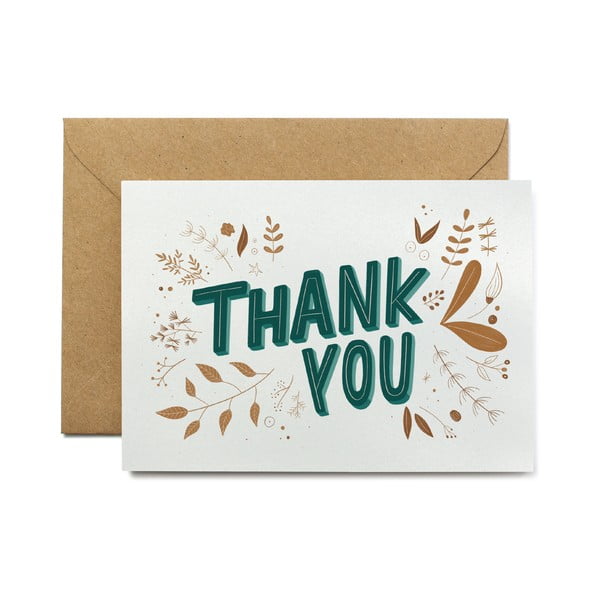 Biglietto di ringraziamento in carta riciclata con busta di ringraziamento, formato A6 Thank You - Printintin