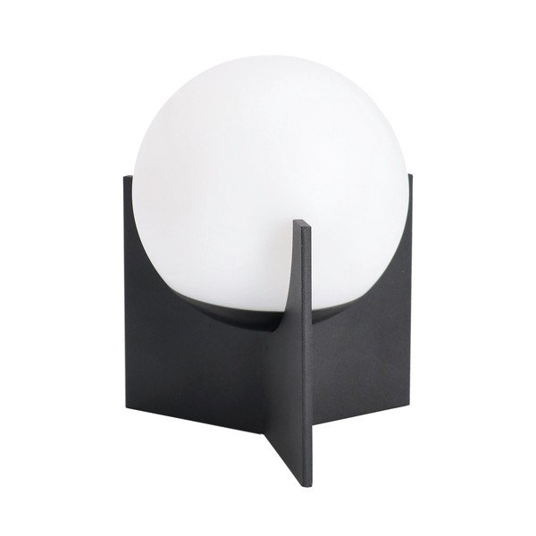 Lampada da tavolo LED nera in metallo con paralume in plastica con intensità regolabile (altezza totale 16 cm) Cardamom – Bizzotto