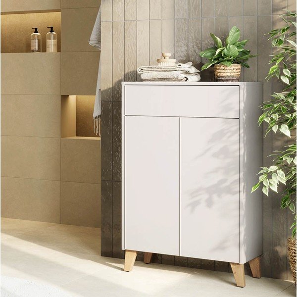 Mobile per bagno color crema opaco alto 63x101 cm Arnea – Germania-image-1