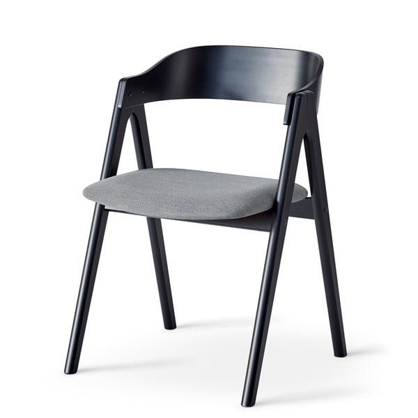 Sedia da pranzo in legno di faggio nero con seduta grigia Findahl di Hammel Mette - Hammel Furniture