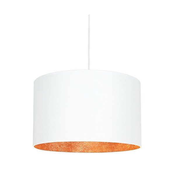 Lampada a sospensione a due bracci in bianco-rame Mika, ⌀ 40 cm - Sotto Luce-image-1