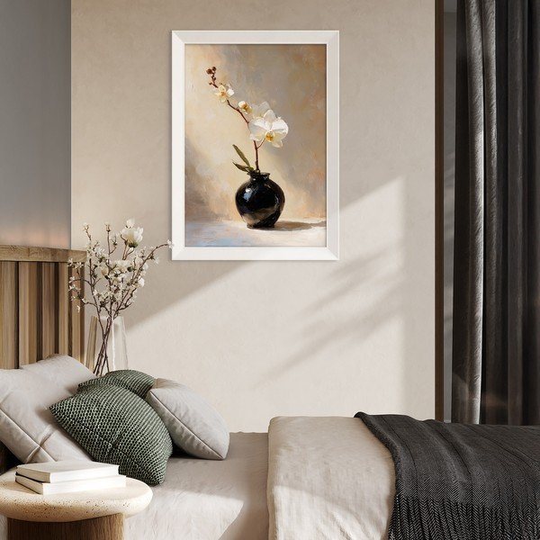 Dipinto stampato con cornice inclusa 56x75 cm White Orchid – Styler-image-2