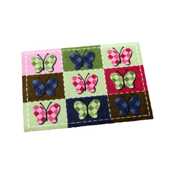 Zeleno-růžový koberec Zala Living Butterflies, 50x70 cm