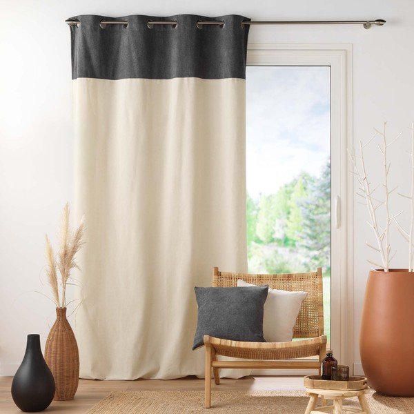 Tenda beige antracite 140x240 cm Tessa - douceur d'intérieur-image-2