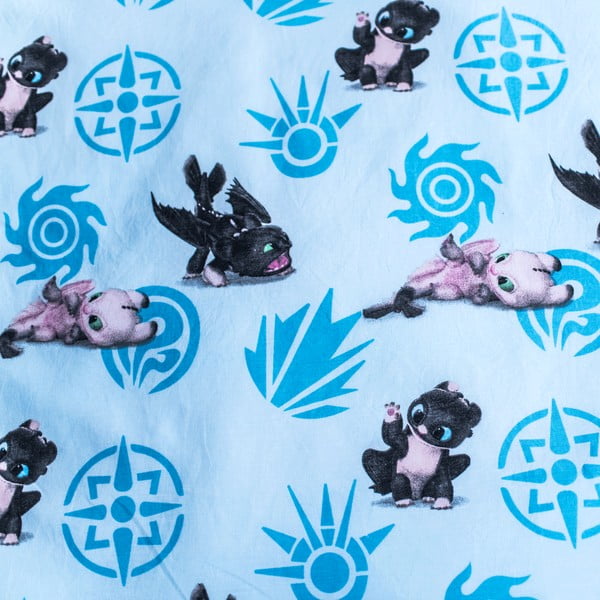 Set copripiumino e federa da bambini blu in cotone per culla 100x135 cm How to Train Your Dragon "Babies" – Jerry Fabrics-image-4