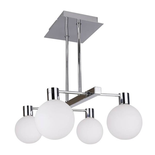 Lampada a sospensione in argento con paralume in vetro 38x35 cm Maldus - Candellux Lighting