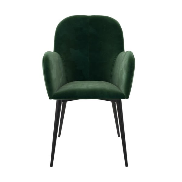 Sedia da pranzo verde in imbottito Fitz – Støraa-image-1