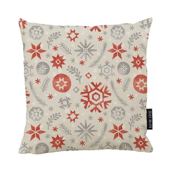 Cuscino natalizio con fodera in cotone, 45 x 45 cm Snowflake Frost - Butter Kings