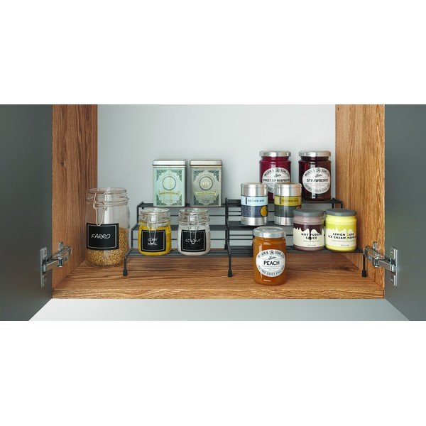 Ripiano aggiuntivo regolabile nero per cucina Lava - Metaltex-image-1