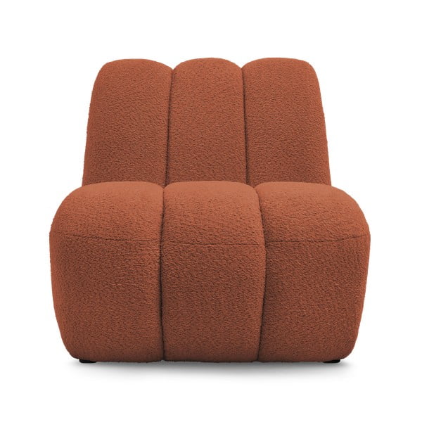 Poltrona color mattone con rivestimento in bouclé Janissaire – Bobochic Paris-image-3