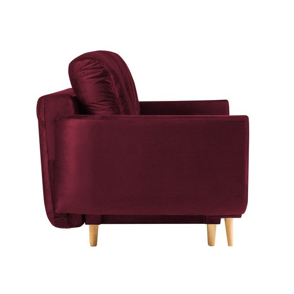 Divano letto a tre posti Silva rosso bordeaux con contenitore - Mazzini Sofas-image-2