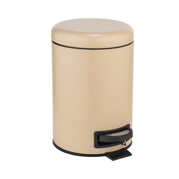 Cestino per la spazzatura beige in acciaio con pedale 3 l Leman – Wenko