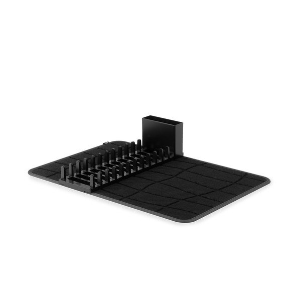 Tappetino scolapiatti nero opaco in plastica 61x43 cm Udry – Umbra