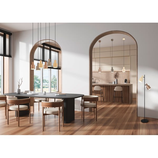 Lampadario giallo con paralume in metallo ø 12 cm Agudo - Trio-image-3