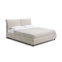 Letto matrimoniale imbottito beige con contenitore e rete inclusi 160x200 cm Myra Pillow – Bonami Selection
