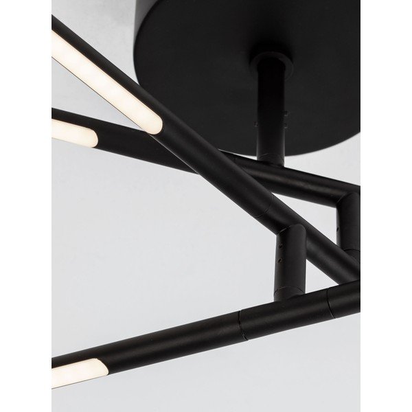 Plafoniera LED nera in metallo con paralume in vetro acrilico con intensità regolabile 77x84 cm Raccio – Nova Luce-image-1