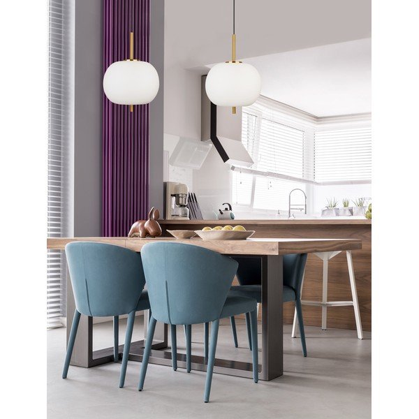 Lampadario bianco/color ottone in vetro ø 30 cm Lato – Nova Luce-image-3