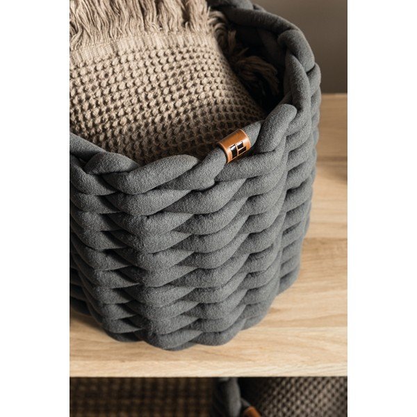 Cesto in tessuto ø 21x17 cm Peach Skin Round S – Bigso-image-2