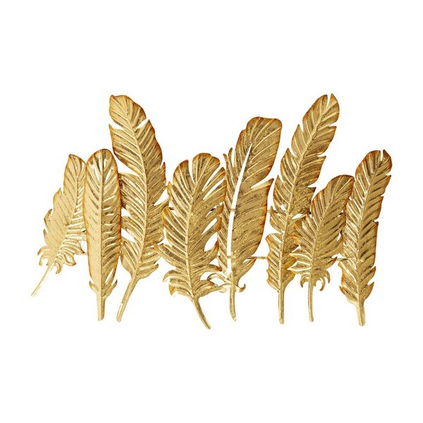 Appendiabiti da parete in metallo color oro, larghezza 86 cm Leaf - Kare Design