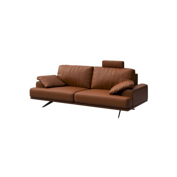Divano in pelle marrone cognac 220 cm Prado - MESONICA-image-2