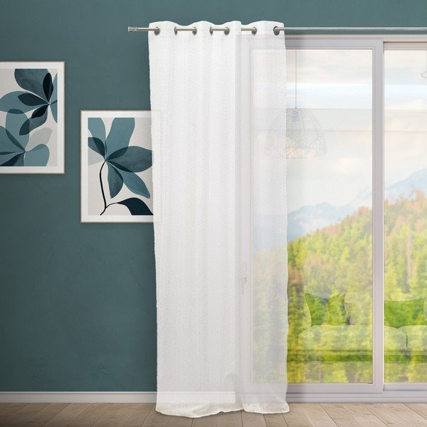 Tenda sottile bianca 140x260 cm Vertical Thread – Casa Selección-image-1