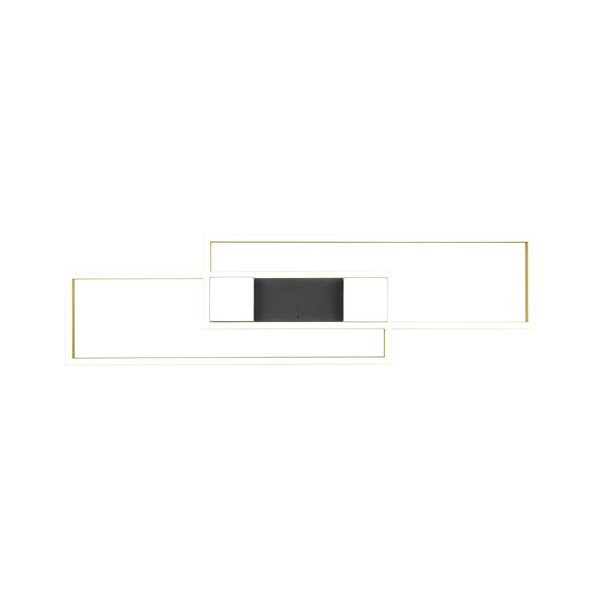 Plafoniera nero/oro a LED dimmerabile con telecomando 28x100 cm Albany - Trio-image-4