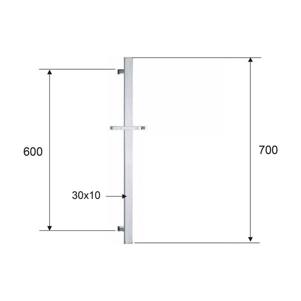 Asta per doccia in ottone da parete dorata con supporto scorrevole 70 cm – Sapho-image-1