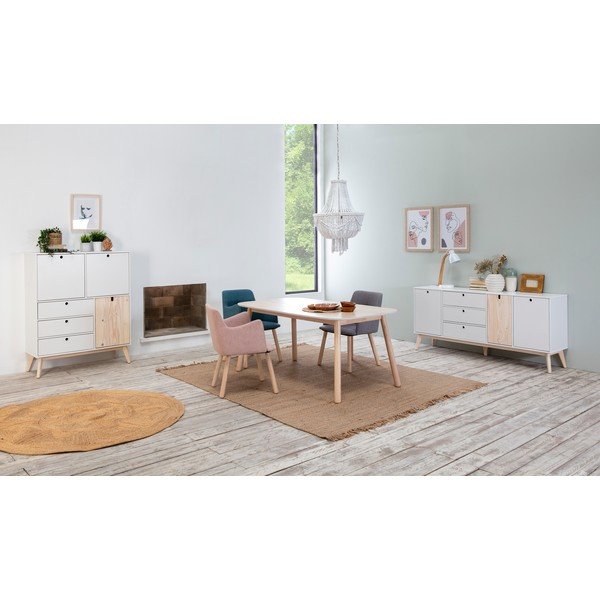 Cassettiera in legno di pino bianco Kiara - Marckeric-image-1