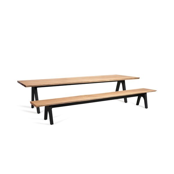 Panchina da giardino nera/naturale Pure - Diphano-image-2