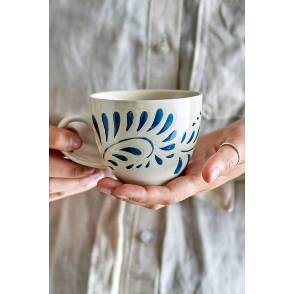 Tazza in gres bianco e blu 240 ml Heikki - Bloomingville-image-2