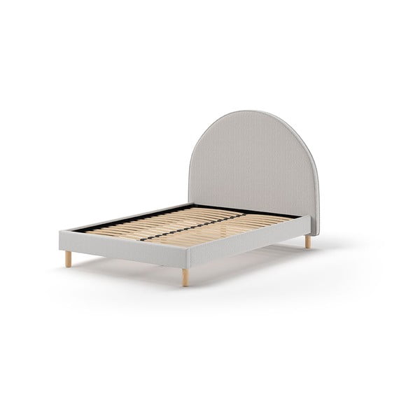 Letto singolo imbottito grigio con griglia 140x200 cm MOON - Vipack-image-2