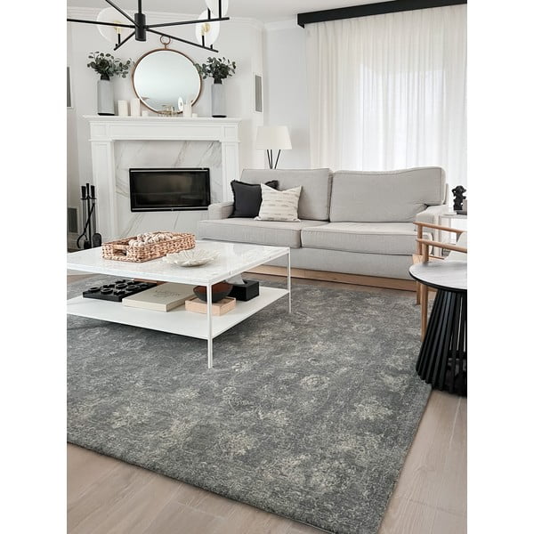 Tappeto in lana grigio 230x340 cm Calisia Vintage Flora - Agnella-image-3