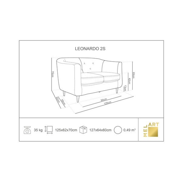 Růžovočervená pohovka Kooko Home Love, 125 cm-image-2
