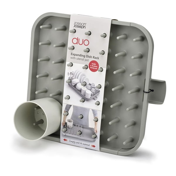 Scolapiatti regolabile grigio in plastica 34x37 cm Duo - Joseph Joseph-image-4