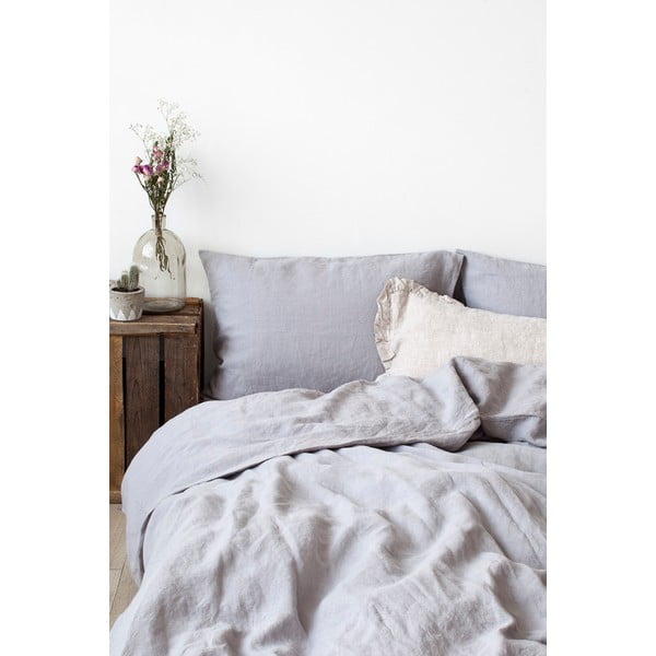 Federa di lino grigio chiaro , 70 x 90 cm Light Grey - Linen Tales-image-2