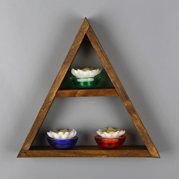 Mensola a muro in legno Geometric - Evila Originals-image-1
