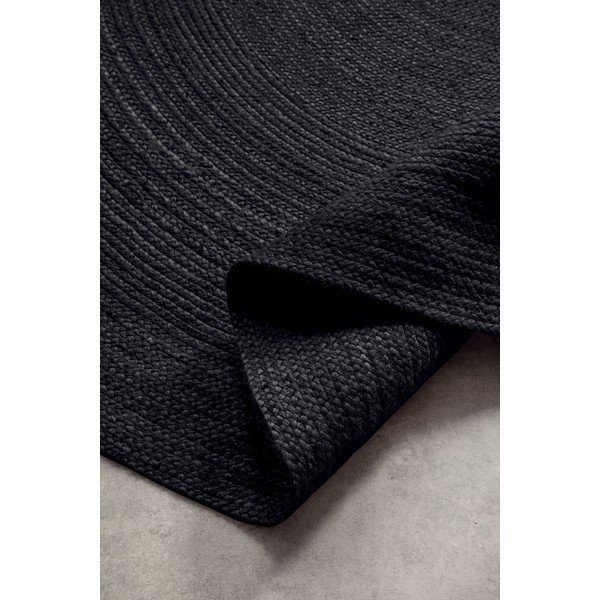 Tappeto rotondo nero in iuta reversibile/tessuto a mano ø 140 cm Braided  – Hanse Home-image-3