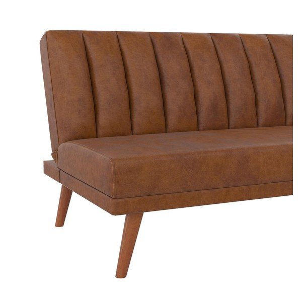 Divano letto arancione in similpelle 173 cm Brittany - Novogratz-image-4