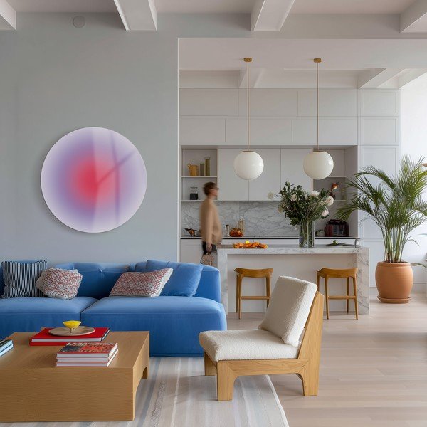 Dipinto stampato dipinto su vetro ø 70 cm Halo – Styler-image-1