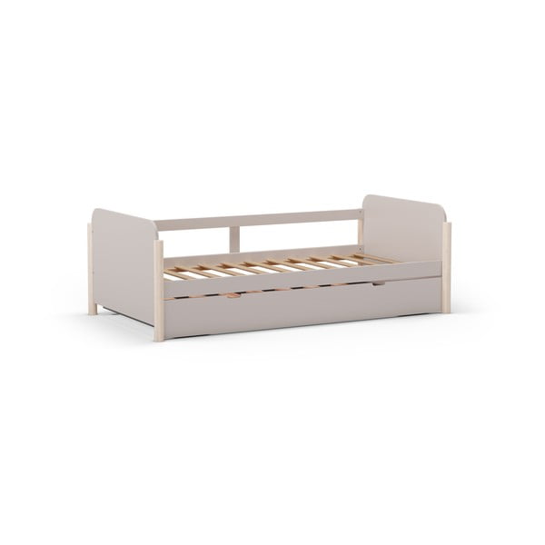 Letto per bambini in legno di pino crema con letto estraibile 90x190 cm Enola - Marckeric