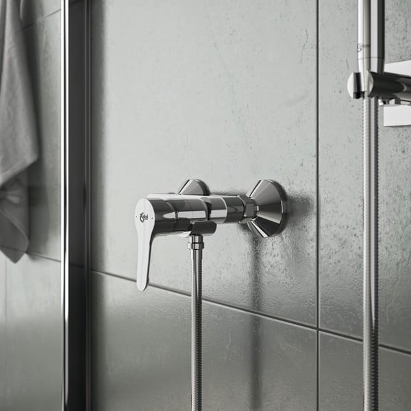 Rubinetto per doccia argentato effetto lucido a muro Alpha - Ideal Standard-image-2