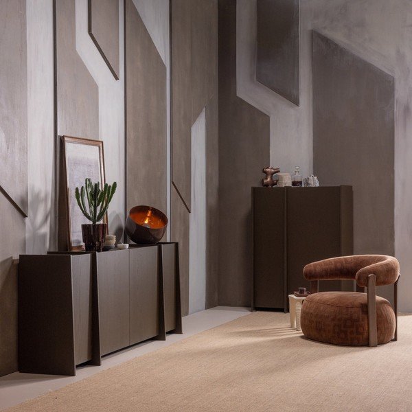 Credenza marrone scuro con effetto frassino 200x85x44 cm Brock – WOOOD-image-1