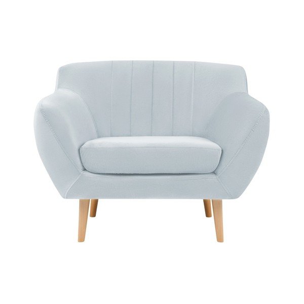 Poltrona in velluto azzurro Sardaigne - Mazzini Sofas