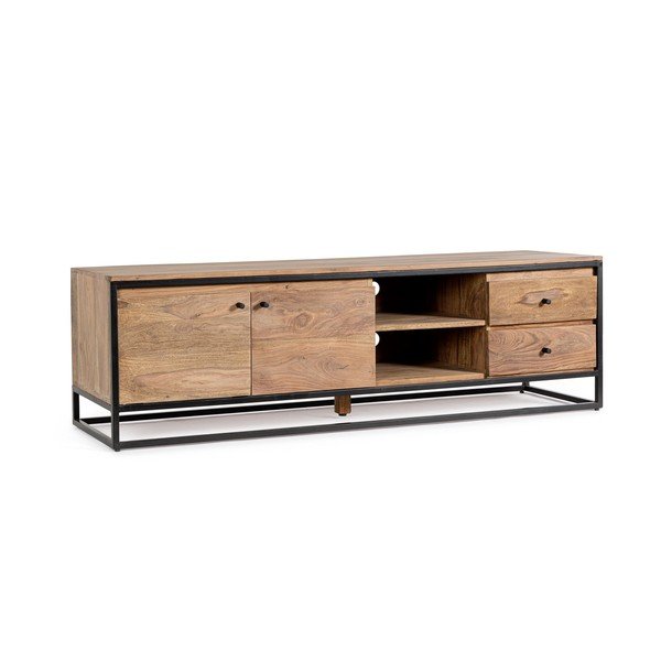 Mobile TV di colore naturale in legno sheesham massiccio 175x50x45 cm Nartan – Bizzotto-image-2