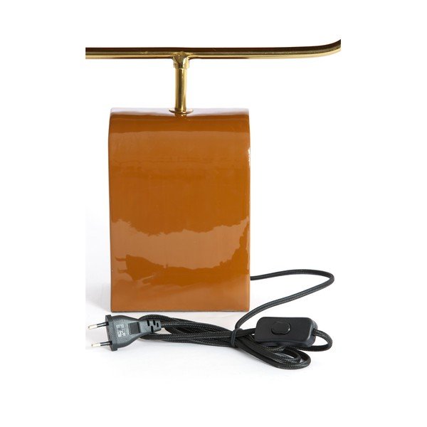 Lampada da tavolo arancione in metallo (altezza totale 38 cm) Cardona – Light & Living-image-4