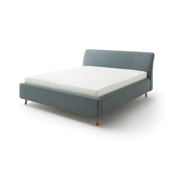 Letto matrimoniale imbottito verde/blu con contenitore con griglia 180x200 cm Mila - Meise Möbel