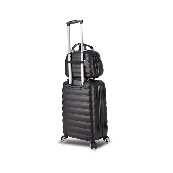 Set di valigie da viaggio nere su ruote con porta USB e valigia a mano My Valice RESSNO MU & M - Myvalice